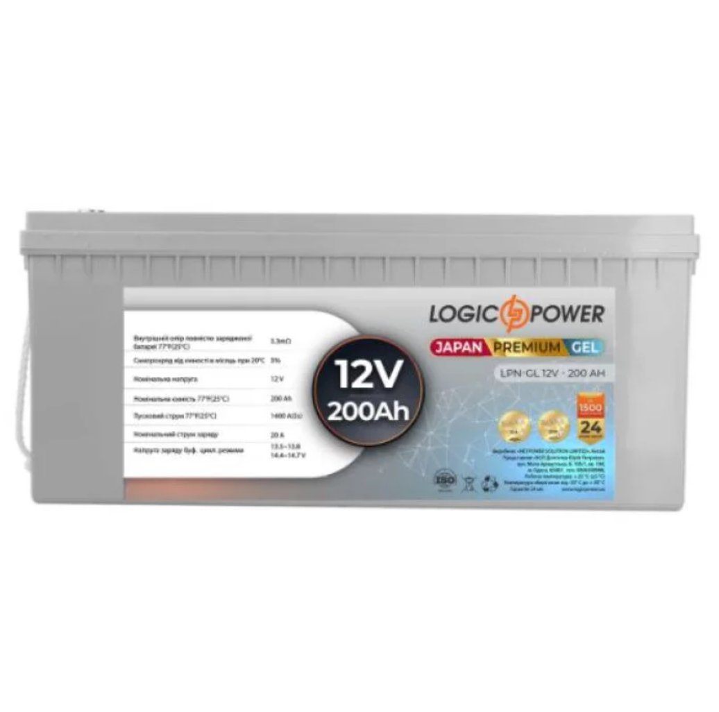 Акумулятор гелевий LogicPower LPNG L12V200Ah